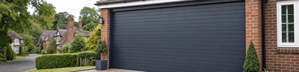 Anthracite sectional garage door installed by Chalfont Garage Doors